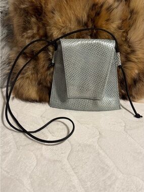 Silver exotic pattern, Art leather Crossbody Textured Bag with Adjustable Strap